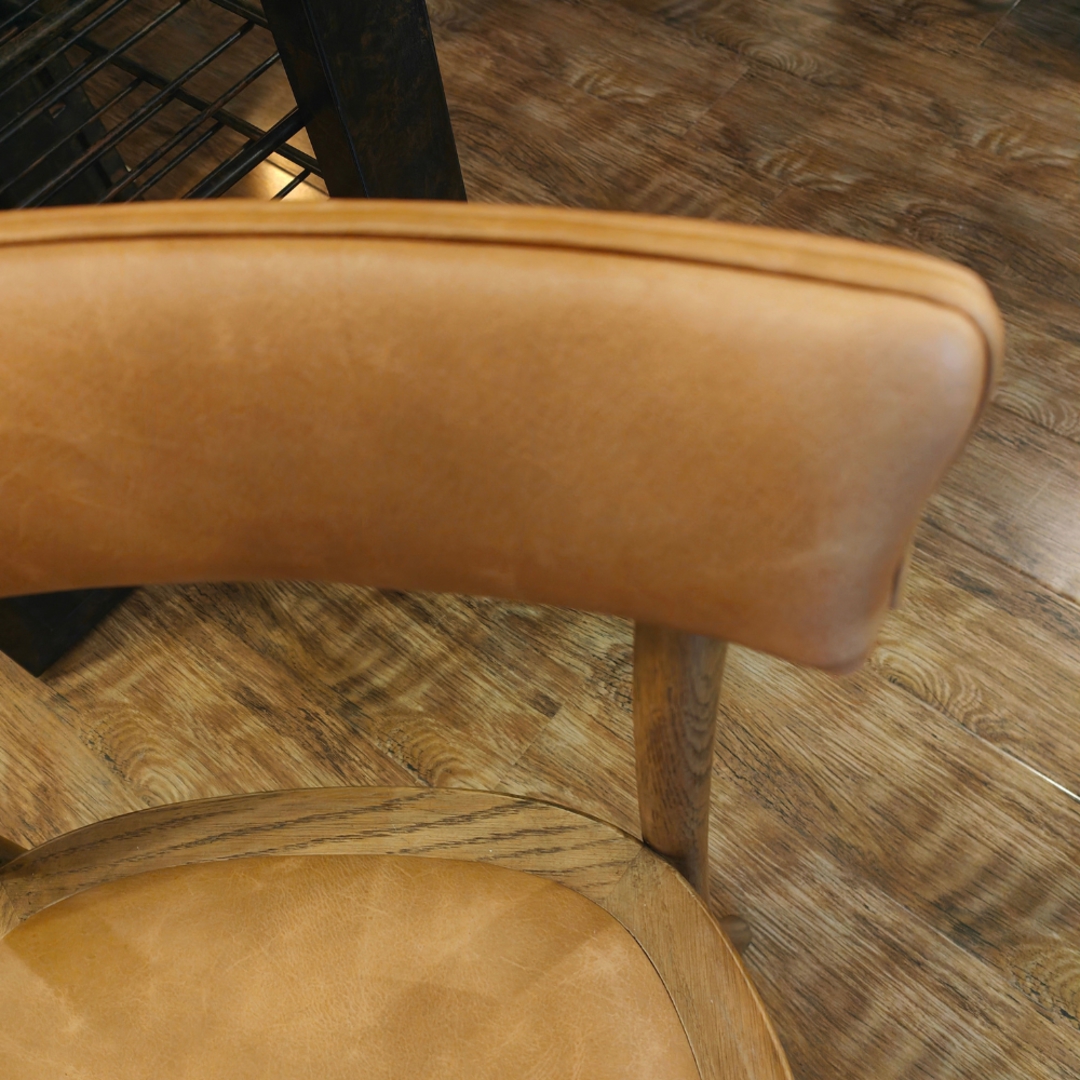 Prague Oak Dining Chair -Tan Leather image 6